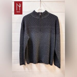 NEVE DESIGNS – Dark Grey Wool Half-Zip Sweater – Size M